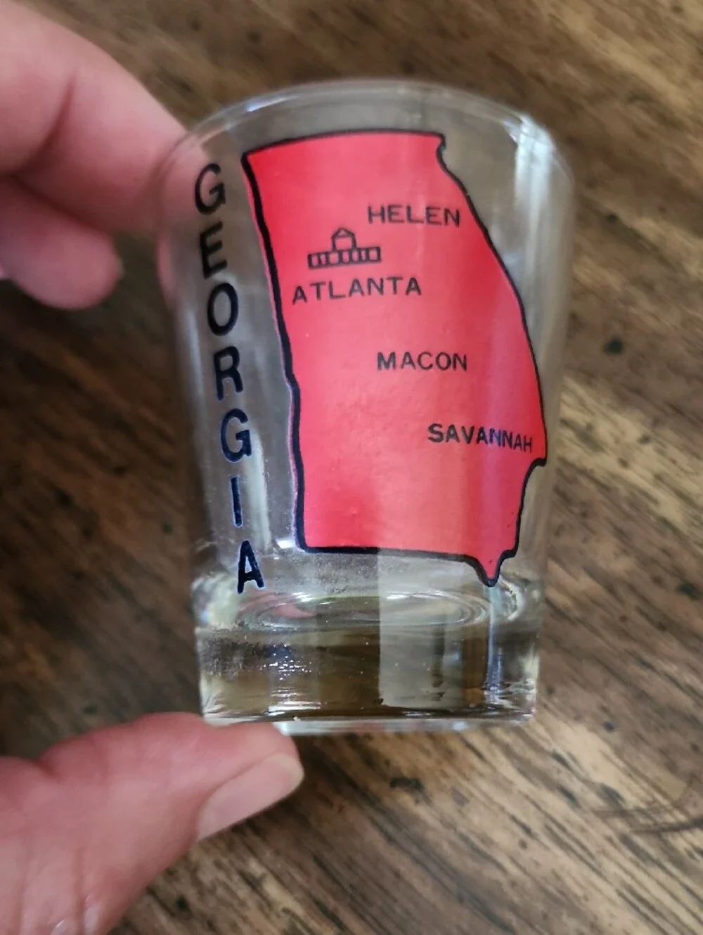 Georgia Red State Map Shot Glass - Souvenir Barware